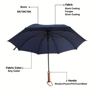 Parapluie de golf de luxe promotionnel de qualité supérieure, 27 pouces, ouverture automatique, grand format, coupe-vent, pas cher, avec logo personnalisé - Product Image 2