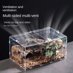 Boîte d'alimentation pour animaux de compagnie d'escalade transparente en acrylique moderne Boîte à reptiles assemblée en corne Shougong araignée Scorpion Mantis - Product Image 2