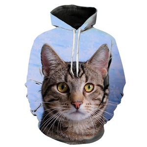 Fitspi-Sudadera con capucha para hombre y mujer, con estampado <span class=keywords><strong>3d</strong></span> de gatos y animales, abrigo informal para niños y niñas - Product Image 3