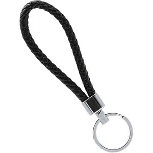 Braided Leather Portable <b>Personalized</b> Men Metal <b>Keychain</b> for Home Office Car Keys Bags Wallets Business Trips & Client Gifts - Product Image 1