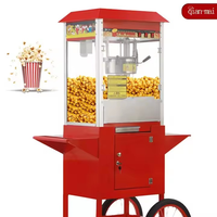 Machine à Popcorn Commerciale Électrique Automatique au Caramel 1500W, Chaudière 10 oz, 50 Tasses/Lot, Chariot à 3 Interrupteurs