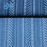 Tissu Denim Jacquard Chevron Rayé Teint en Fil Écologique Multicolore Bleu à Bandes Verticales Sport Chic Unisexe Tendance