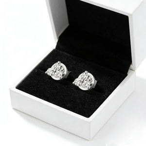 <b>14K</b> <b>Gold</b> Plated Lab Grown Diamond <b>Hoop</b> <b>Earrings</b> 0.28ct IGI Certified Luxury Unisex Wedding Party Gift VS Quality - Product Image 3