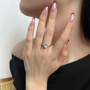 Bague de mariage Dylam en argent S925 plaqué rhodium avec pierre en moissanite D VVS1, bague de fiançailles, bague de promesse, bague de mariée pour femmes - Product Image 3
