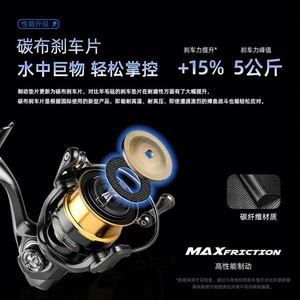 Carrete de Pesca Giratorio para Agua Salada SW 5.0:1, 13 Rodamientos, Negro y Dorado, 10 kg de Arrastre Máximo, Manivela Intercambiable Izquierda/Derecha, para Lago, Océano, Río - Product Image 3