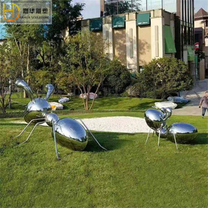Escultura de Hormiga Jiahua en Acero Inoxidable Espejado, Adorno de Jardín para Exteriores, Decoración de Césped con Forma de Animal - Product Image 1