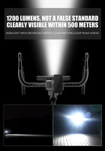 5 1 support d'extension de phare de vélo multifonctionnel 1200Lm IPX65 étanche 10000mAh USB support de téléphone Rechargeable support de montre - Product Image 5