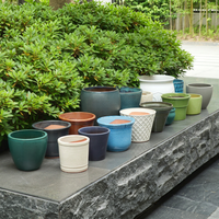 Pot de plante contemporain de style varié avec trou de drainage, pot de plante moderne, décoration de jardin, pots à fleurs