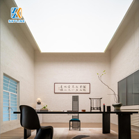 Panel Lampu Langit-langit Persegi Panjang Cloud Lamp Film Transparan Penyerap Cahaya Kelas A Tahan Api Aluminium LED 5000 Lumens