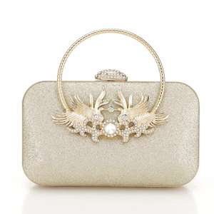 Pochette de soirée pour femme en PU avec cristaux étincelants, bandoulière, fermeture à bouton-pression, nouveau design tendance en strass pour les fêtes DAQI - Product Image 3