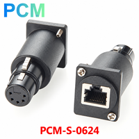 Adaptateur RJ45 vers XLR femelle 5 broches DMX512 de type D pour montage sur panneau, pour console d'éclairage de scène, théâtre, studio, luminaires LED, contrôle du signal