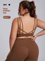 Soutien-gorge de sport respirant et antichoc à maintien élevé pour femme grande taille, idéal pour la course nocturne, avec coussinets amovibles