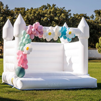 Location de fête commerciale Blanc Gonflable Bouncer Jumper Moon Jumping Bounce House Bouncy Castle