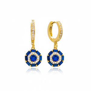 Dainty Design Saphir Pierre Baguette Dangle Boucle D'oreille Turc En Gros 925 Bijoux En Argent Sterling - Product Image 2
