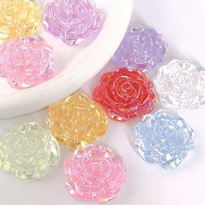 15/19/24mm in resina AB chiara e trasparente Candy Rose Flatback Cabochon Flatback per telefono parti Deco capelli Scrapbooking artigianale - Product Image 2