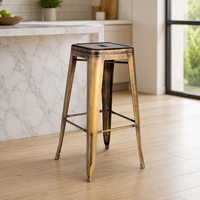 Tabouret de bar moderne en métal, chaise de comptoir industrielle à assise carrée pour bar à domicile, salle à manger, centre commercial, mobilier commercial