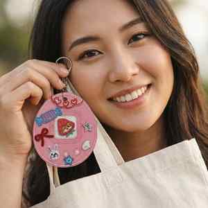 Double-sided DIY Korean Colorful Egg Series Embroidered Cloth Patch Back Version Pendant Bag Packaging Luggage Decoration - Product Image 2