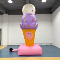 Cône de crème glacée gonflable géant personnalisé de 3 m (10 pi) avec logo, grand accessoire gonflable pour desserts, idéal pour la publicité en magasin et la décoration d'événements