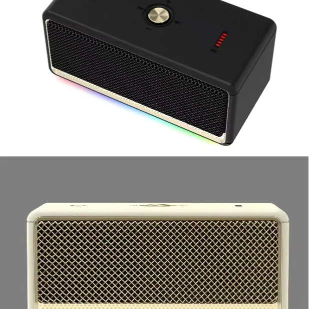 M ONE Dual 15W Retro 5.2 for 5.2 Plastic RGB TWS Desktop Wireless Speaker FM TF USB