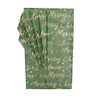 Vente en gros de papier d'emballage de luxe personnalisé en kraft de Noël, enduit de silicone, 80 g/m², jetable, 43*300 cm, en rouleau