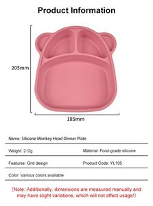 Plato de Silicona de Grado Alimenticio con Logotipo Personalizado, Antiderrames, Apto para Lavavajillas, Juego de Vajilla para Niños Pequeños, Color Personalizado - Product Image 2