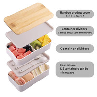 Boîte à lunch de haute qualité 2026 avec couvercle en bois de bambou écologique, boîte à lunch bento réutilisable et étanche