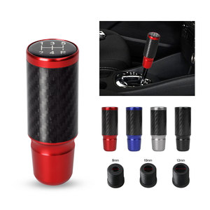 Carbon Fiber Gear <b>Shift</b> <b>Knob</b> Aluminum Alloy Universal Car Manual Automatic Shifter Red Blue Silver Gray Ergonomic Design - Product Image 5