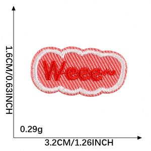 Mini Patch thermocollant brodé mignon avec motif lunettes de soleil et inscription 'Happy Hold on', pour décoration de sacs et étiquettes - Product Image 4