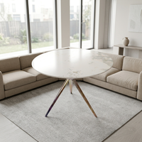 2026 Neues Design Aluminium-Tischbeine Moderne Metall-Tischgestelle für Ovale Marmor-/Granitplatten Wohnzimmer Schlafzimmer Verstellbar