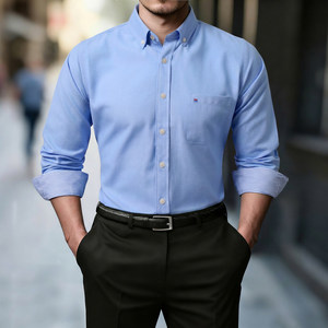 Camicia Oxford Bianca <span class=keywords><strong>Casual</strong></span> da <span class=keywords><strong>Uomo</strong></span> in Cotone e Poliestere con Bottoni, Taglia 5XL, Primavera - Product Image 3