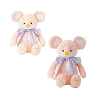 Peluche Souris Moelleuse avec Nœud, Jouet en Peluche Souris de Dessin Animé en Robe, Mascotte d'Entreprise OEM ODM, Poupées Douces, Cadeaux Promotionnels