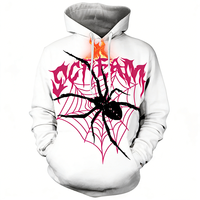Halloween 3D numérique impression personnalisée effrayant flamme dessin animé diable Satan sweat à capuche ample pour hommes