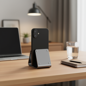 Carcasa Trasera Negra con Soporte Metálico y Lente para iPhone 16 Plus - Product Image 2