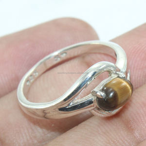 แหวนแต่งงานสุดอินเทรนด์สีเงิน925พลอยตาเสือธรรมชาติทำด้วยมือสไตล์คลาสสิกแหวนชั้นดีสำหรับงานเลี้ยงและโอกาสพิเศษ - Product Image 2