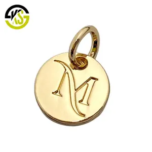 Eco-friendly engraved custom round plate stamped made logo jewelry charms