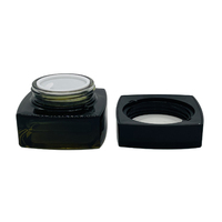 Pots cosmétiques de crème pour les yeux en verre noir mat vide rond avec boîte en papier carrée haut de gamme 5g 10g 15g 20g 30g 50g 60g 100g 200g