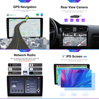 Hikity 9 ''2Din 6 + 128 Go Android Autoradio CarPlay Android Auto Autoradio HiFi/WiFi/GPS/RDS/DSP/IPS Écran tactile OEM Usine