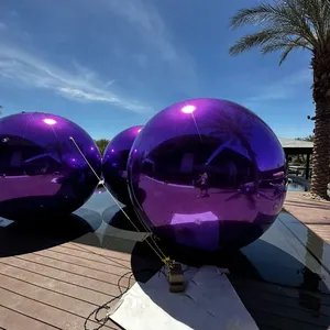 Bola de espejo de boda de alta calidad para decoración al aire libre, esfera inflable, globo de espejo, bola inflable de espejo brillante para escenario