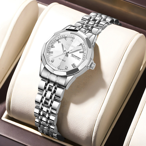 New Stylish Women's Watch Waterproof Luminous Dual <b>Calendar</b> Diamond-Accented with Butterfly Clasp - Product Image 3