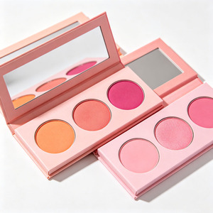 Palette de fards à joues à marque privée, trio de couleurs, longue tenue, fini mat et scintillant, maquillage pour le visage, vente en gros personnalisée OEM - Product Image 5