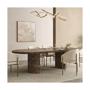 Modern <b>Dining</b> <b>Table</b> Home Kitchen and Room Marble Top Dark Emperador Use - Product Image 1