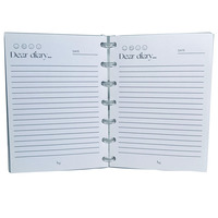 Carnet/Organiseur/Agenda à couverture rigide en PVC personnalisé pour réunions scolaires et de bureau, avec reliure à disques, et journal scolaire gaufré 2027 2028