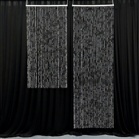 Rideau de perles de mariage en plastique 180cm*90cm, rectangulaire, pour plafond de scène, décoration de lustres, intérieur/extérieur, emballé en carton
