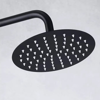 Colonne de douche moderne monocommande chromée en céramique avec barre coulissante noire en acier inoxydable, mitigeur chaud/froid pour salle de bain