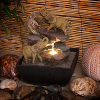 2024 résine canard Animal maison décor de table fontaine sans marque usine fontaines d'intérieur lumières LED fontaine d'eau électrique