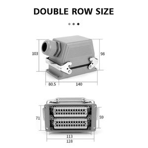 WZUMER Reemplace los Conectores resistentes de Harting <span class=keywords><strong>HAN</strong></span> E IP65, rectangulares industriales, 16A, 500V, V - Product Image 3