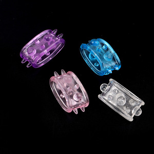 <b>Tpe</b> Cock Ring Set Pink Purple Blue White Delay Sex Time Adult Penis Rings - Product Image 1