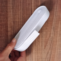 Bande élastique côtelée non roulée de 2,5 cm, blanche et noire, de qualité industrielle, fabriquée en usine