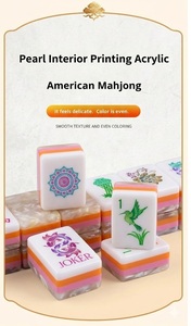 Ensemble de Mahjong en Acrylique Perlé à 4 Couches (160 Pièces) NMJL Standard, Idéal pour les Soirées entre Femmes, Sac de Mahjong Gratuit, Format Voyage - Product Image 2