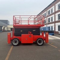 Plateforme élévatrice à ciseaux électrique tout-terrain, plateforme de travail aérien mobile pour chantier, entrepôt, entretien extérieur